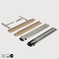 USM Haller Ausziehtablar "75x35 cm" inkl. Befestigungs-Set, verschied. Farben Reinweiss