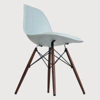 Eames Plastic Side Chair DSW mit Sitzpolster, Hellblau