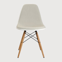 Eames Plastic Side Chair DSW mit Vollpolsterung, Weiß