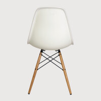 Eames Plastic Side Chair DSW mit Vollpolsterung, Weiß