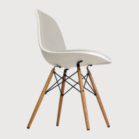 Eames Plastic Side Chair DSW mit Vollpolsterung, Weiß