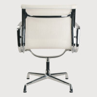 Bürostuhl Charles Eames Alu Chair EA 107 mit Netzgewebe, Weiß