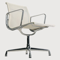 Bürostuhl Charles Eames Alu Chair EA 107 mit Netzgewebe, Weiß