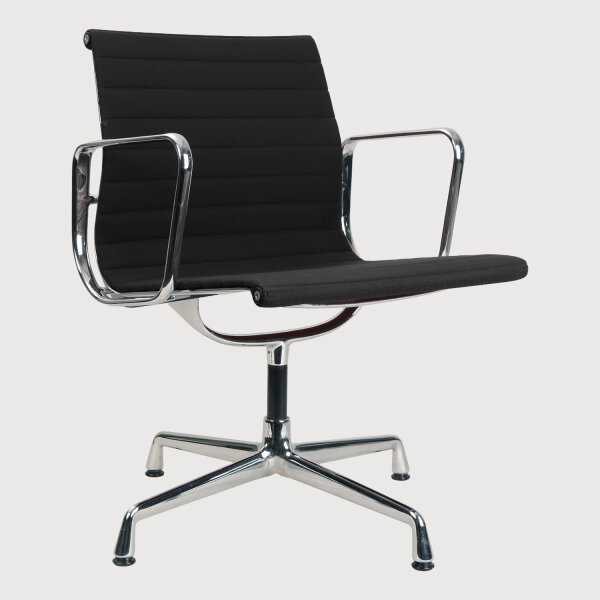 Bürostuhl Charles Eames Alu Chair EA 108, Hopsak, Schwarz