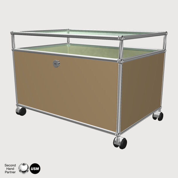 Couchtisch mit Glas, Stauraum und Rollen, BHT: 0,75 | 0,53 | 0,50 m, verschied. Farben