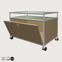 Couchtisch mit Glas, Stauraum und Rollen, BHT: 0,75 | 0,53 | 0,50 m, verschied. Farben